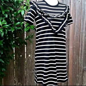 Zara striped ruffle dress
